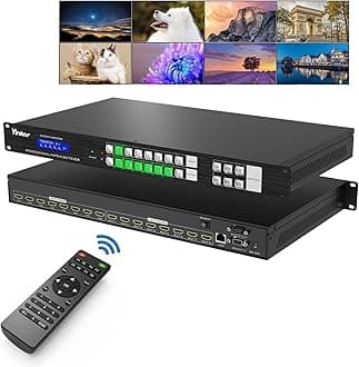 8x8 HDMI Matrix 4K with【Web GUI】, Yinker 8 in 8 Out HDMI Matrix Switcher Splitter Support 4K@30Hz, EDID, HDCP, IR, RS232, LAN, Rack Mount Matrix