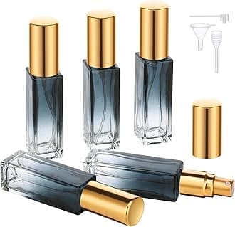 Segbeauty Perfume Bottles Travel Refillable, 10ML Glass Perfume Containers Sprayer with Funnel and Pipette, 5PCS 10PCS Portable Leak-proof Spray Atomizer Cosmetic Fragrance Pump Bottle Blue Clear
