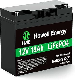 12V 18Ah Lithium Battery, 5000+ Cycles LiFePO4 Deep Cycle Battery Rechargeable for Solar, Alarm System, Outdoor Camping, Power Wheels, Fish Finder, Kids Scooters, Universal eb20, 20A BMS, Output 256W