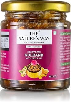 The Natures Way | Premium Honey Gulkand with Dry Fruits – Natural Rose Petals, Almonds, Cashews & Pistachios – Sweet, Healthy & Nutritious Delight (200g)