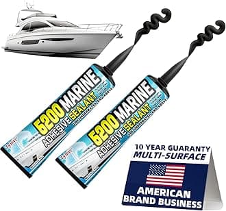 [Black] 3oz Marine Adhesive Sealant 5200 Fast Cure - Permanent, Watertight Bonding and Sealing - UV Resistant, Above & Below Waterline- for Boats, Hulls, Decks & RVs,Pond Sealant