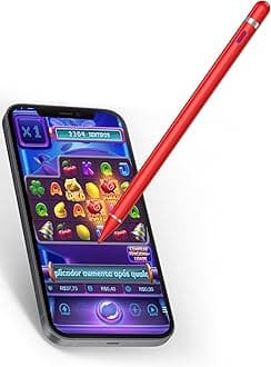 Active Stylus Pen for Touchscreen Tablet Phone，Touch Screen Pen Compatible with iPhone/Android/iPad/Pencil/Samsung/iOS/Lenovo/Huawei - Red