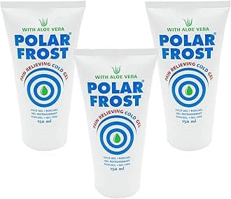 Polar Frost Pain Reliever Cooling Gel Tube 3 Pack 150ml - Topical Analgesic Cold Applied Gel for Muscle, Joint, Arthritis & Back Pain, Cryotherapy Gel for use in Clinic & Home