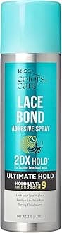 KISS Colors & Care Lace Bond Adhesive Spray Ultimate Hold 11.1 oz. - Adhesive for Lace Frontals, Sweat Proof, Water-Resistant, Fast Drying, Efficient Nozzle, Convenient, Super Secure for All Day