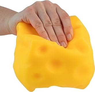 ORB Easy Sqweezy Super Cheesy - Squeeze This Big, Fun, Squishy, Slow Rising, Extra Soft Giant Block of Cheese for Stress Relief - Original Sensory / Fidget Novelty Toy and Gift for Kids and Adults