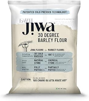 Jiwa 30 Degree Barley Flour/Atta | Patented Cold Pressed Flour | Slow Ground | High Fiber | Jau Atta | 900 G
