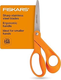 Fiskars 197060-1001 Petite Original Orange-Handled Scissors, 7 Inch, Orange