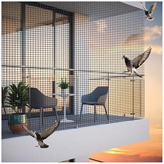 Bird Control Black Nylon Knotted Anti-Bird Net UV Stabilized Multi Filament with Tying Ropes Attached, Cable Ties & Cup Hooks for Easy Installation - Black - 10ft x 4ft