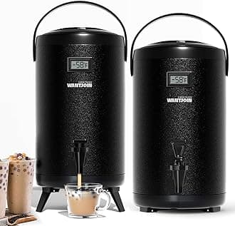 WantJoin2-Pack Insulated Beverage Dispenser-Thermal Hot and Cold Beverage Dispenser Tea Dispenser Stainless Steel 12L/3.2Gal Hot Drink Dispenser with Spigot for Hot Tea&Coffee,Cold Milk,Water,Juice