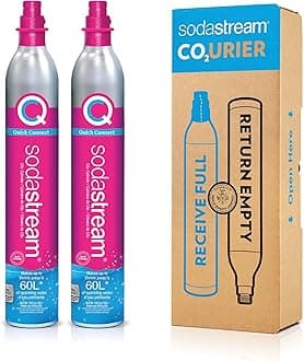 CO2 Gas Refill Pack - 2 Cylinders, Pink CQC System - Use box to return your empty cylinders and earn an Amazon.com Gift Card - Compatible with Terra, ART, E-Terra, Aqua Fizz and others