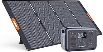 ALLWEI LiFePO4 Solar Generator 1200W(Surge 2400W) with 1 * 400W Solar Panel, Fast Charge in 1.5Hrs, 1008Wh Portable Power Station, 4*AC Outlet, Electric Generator for RV Camping Emergency Home Backup
