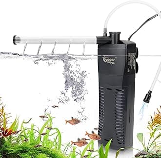 Submersible Aquarium Power Filter 120 GPH for 10-20 Gallon Fish Tank Corner Internal Filter with Bio Ball Sponge 3-Stage Filtration System