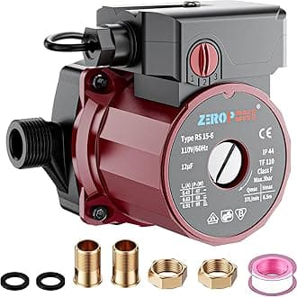 Recirculating Pump, 93W Water Circulator Circulating Pump NPT 3/4" w/NPT 1/2" Adapter, 15-6C 3-speed Control Recirculation for Electric Water Heater System