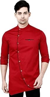 UD FABRICMen's Plain Curve Solid Slim Fit Cotton Shirt