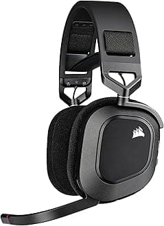Corsair HS80 RGB Wireless Multiplatform Gaming Headset - Dolby Atmos - Lightweight Comfort Design - Broadcast Quality Microphone - iCUE Compatible - PC, Mac, PS5, PS4 - Black