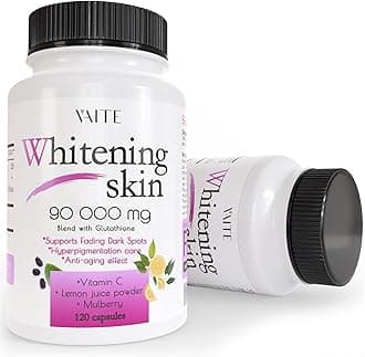 Glutathione Whitening Pills - Dark Spots & Acne Scar Remover - 5000 - Made in USA - Vegan Skin Bleaching Pills with Anti-Aging & Antioxidant Effect - 120 Capsules