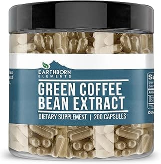 Green Coffee Bean Extract 200 Capsules, Pure & Undiluted, No Additives