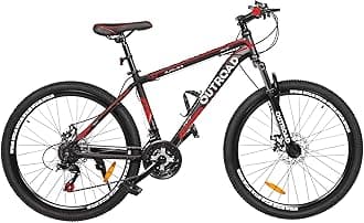Outroad 26 Inch Mountain Bike, 7/21-Speed/High-Carbon Steel/Aviation Grade Frame, Dual Disc/V Brake, Adjustable Ergonomic Seat Bycycle for Men Women Adult, Quick Assembly in 20 Minutes