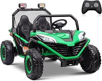 OTTARO24V 10 AH Ride on Car Truck, 4WD Electric Car UTV 2 Seater for Kids with Metal Frame, Remote Control, Bluetooth-Green