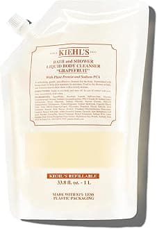 Kiehl's Grapefruit Liquid Body Cleanser, Gentle Refreshing Foaming Body Wash, Aromatic Bath + Shower Experience, Maintains Moisture, Smooths Skin, Conditions, and Hydrates - 33.8 fl oz /1 Liter Refill
