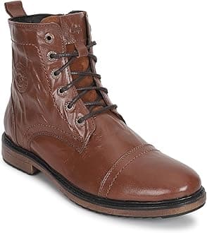 Crumbled Leather Boots For Men