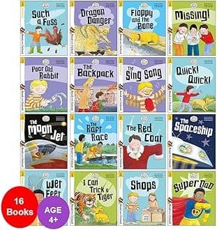YOVOKE Biff, Chip and Kipper Stage 2 Read with Oxford: 4+: 16 Books Collection Set