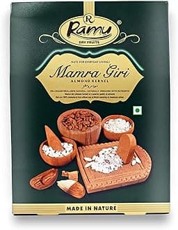 Ramu Afghani Almond Giri (Mamra Badam) Grade - Big Size Pouch, 250 g, Dry Fruits