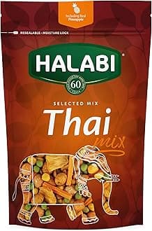 Halabi - Thai Mix - Baked Snacks - Mixed Nuts - Peanuts, Corns - Resealable Bag - 175g