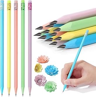 AUAUY Pencils #2 HB, 12-Pack Wood-Cased Graphite Pencils with Eraser - Cute, Triangle Design - Perfect for Kids, Adults, School, Office, Wedding Party Favors