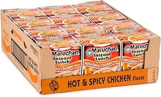 Maruchan Instant Lunch Hot & Spicy Chicken Flavor, 2.25 Oz, Pack of 12