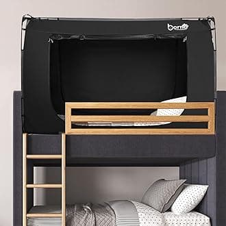 BORNA Bed Tent Bed Canopy Bunk Twin Size, Portable Sleeping Tents Dream Tents Indoor for Kids and Adult, Breathable Privacy Space on Bed with Three Doors (Mattress Not Included)