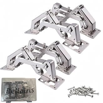 175° Heavy Duty Cabinet Hinges 2 Pair, Wide-Opening Concealed Hydraulic Hinges for Trap Doors, Thick Panels & Garage Cabinets | Soft Close, Adjustable Frameless Hinge Set with Screws & Storage Case