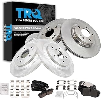 TRQ Front and Rear Brake Pad & Rotor Kit Brake Pads Brake Rotor Ceramic Compatible with 2018-2020 Hyundai Kona