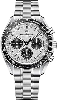Pagani Design 1701 Men's Watch, Chronograph, VK63 Japanese Quartz Movement, Stainless Steel Bracelet, Water Resistant to 330 Feet (100 Meters), Sapphire Glass Wristwatch.