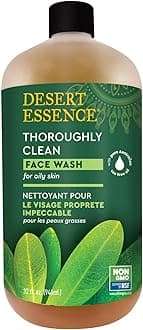 Desert Essence Thoroughly Clean Face Wash Original Deep Cleansing Formula with Tea Tree, Castile Soap & Coconut Oil - 32oz - Soothing, Unisex Skin Cleaning Agent