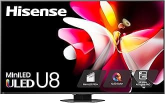Hisense 75-Inch Class U8 Series Mini-LED ULED 4K UHD Google Smart TV (75U8N) - QLED, Dolby Vision IQ, Dolby Atmos, Full Array Local Dimming Pro, 144Hz Game Mode Pro, Alexa Compatibility