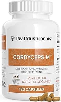 Real Mushrooms Cordyceps Capsules - Performance Supplement with Cordyceps Mushroom Extract for Energy & Immune Support Vegan Supplement, Non-GMO, 120 Caps