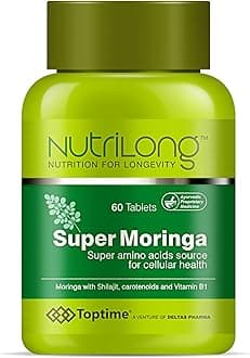 Nutrilong Super Moringa Tablets 60 Count – Herbal Daily Supplement with Plant-Based Nutrients & Amino Acids for Energy, Vitality & General Wellness