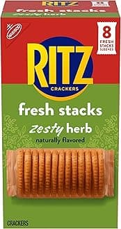 RITZ Fresh Stacks Zesty Herb Crackers, Travel Snacks, 11.8 oz (8 Multi Snack Packs)