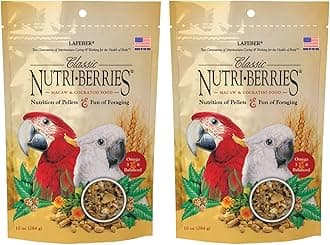 LAFEBER'SClassic Nutri-Berries Pet Bird Food, Made with Non-GMO and Human-Grade Ingredients, for Macaws and Cockatoos (10 oz Pack of 2)