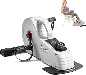 Mini Exercise Bike, Under Desk Dual Function Arm & Leg Seated Pedal Exerciser for Senior Workout, Desk Cycle Cardio Training at Home, Optional Free SunnyFit App Connected