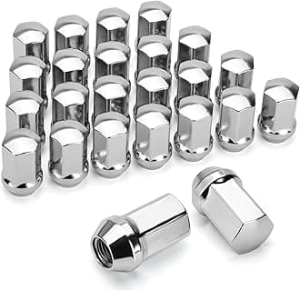 dynofit 24pcs 14x1.5 OEM Lug Nuts 1.75 inch(45mm) Height 7/8" Hex(22mm), M14-1.5 One-Piece Design Factory Chrome Wheel Lugnuts for Silverado & Tahoe GMC Sierra 1500 Buick Dodge Cadillac Chrysler