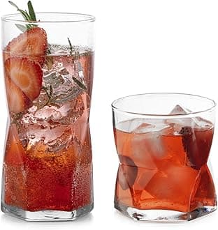 LibbeyRhombus 16-Piece Tumbler and Rocks Glass Set