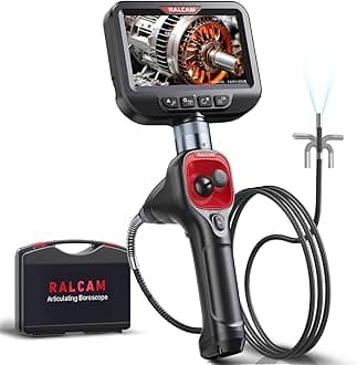 360° Joystick Articulating Borescope 6.2mm IP67 Waterproof Probe 4 Ways IPS Automotive Endoscope Inspection Camera with 6 Adjustable LED Lights 3.3 FT Snake Tube