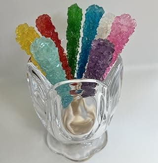 Classic Rock Candy Sticks, Sugar Rock Crystal Lollipops, Individually Wrapped (Pack of 18, Rainbow Assorted Flavors)