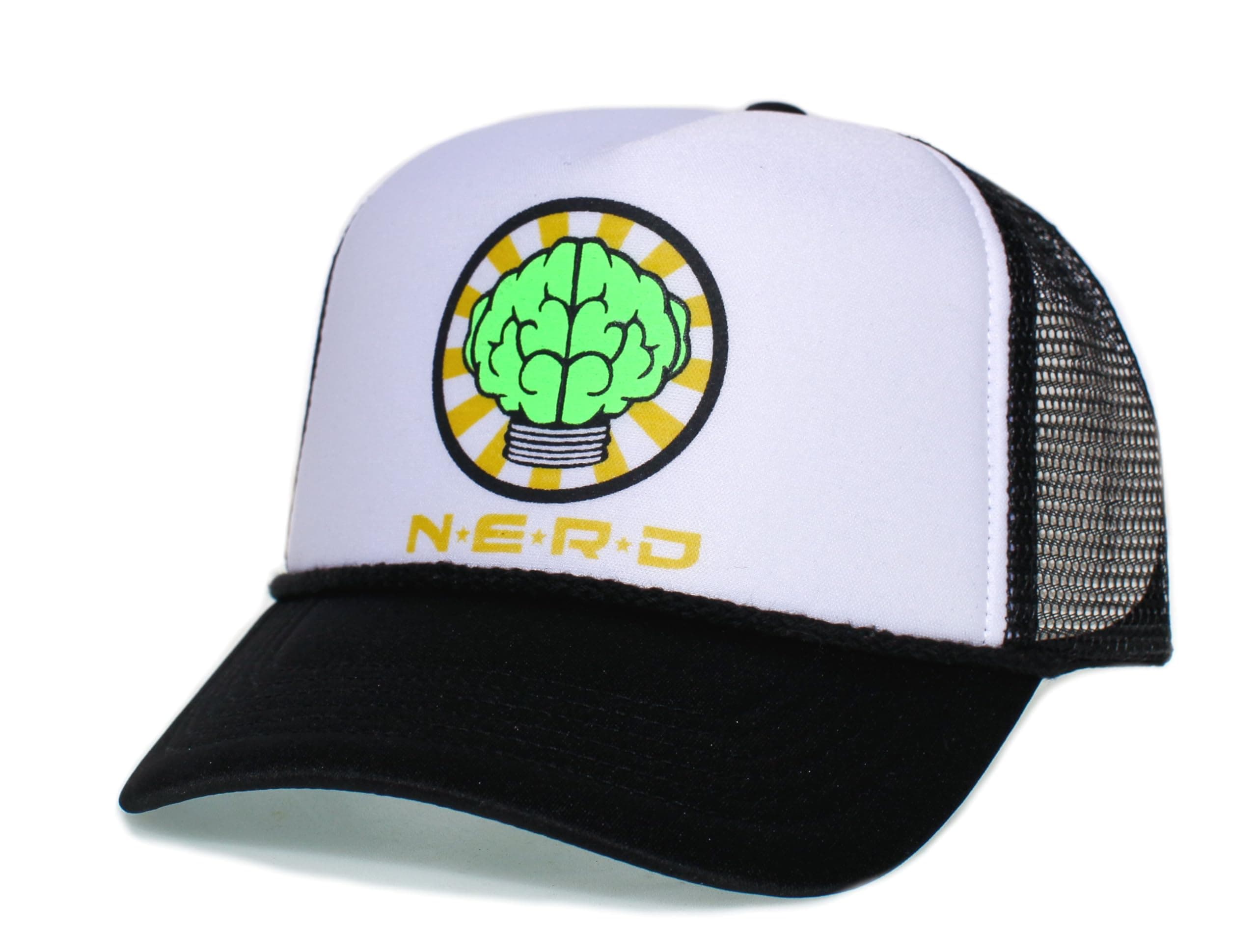 Posse Comitatus Nerd Trucker Hat Neptunes N*E*R*D N.E.R.D. Cap Adult One-Size Multi (Black/White/Black)