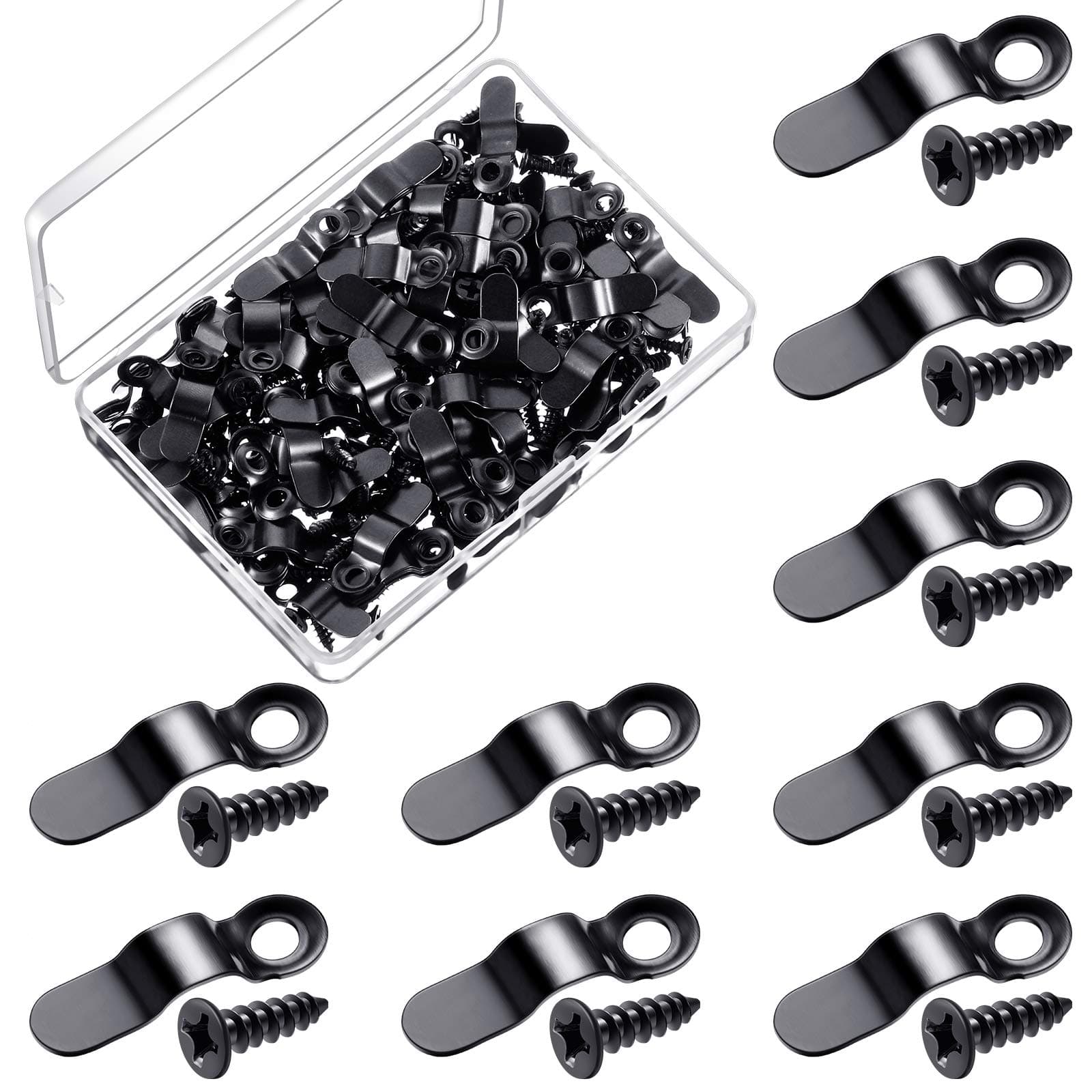 Hotop 100 Pieces Metal Picture Frame Turn Buttons Fasteners with Screws, Turn Buttons for Picture Frames, Hardware Backing Clips for Hanging Photos Drawings Posters