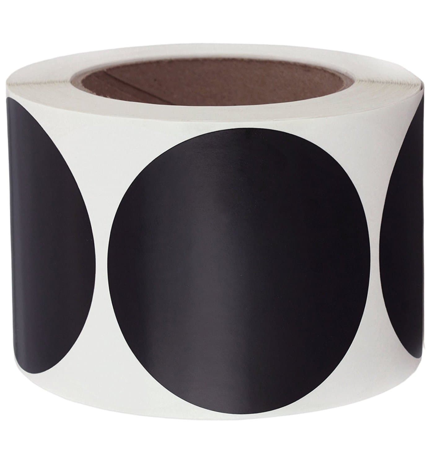 3" Round Black Color Coding Dot Labels Large Stickers Target Repair Pasters Dots Writable Surface 250 Colored Circle Inventory Stickers 250 Per Roll (Black)