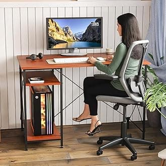 FURLAY Plank Office Desk and Study Table | 1 Year Warranty | Metal and Century Engineered Wood Desk for Adults & Students | DIY (Woodland)