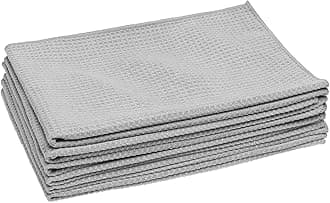 Microfiber Waffle Weave Kitchen and Dish Drying Towels | 16 x 24 in. (6 Pack) | Absorbent, Streak Free, Thick | Gray